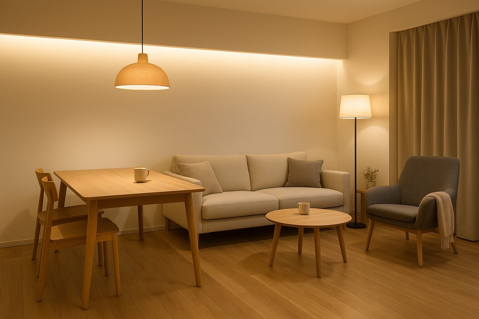 間接照明　リビング